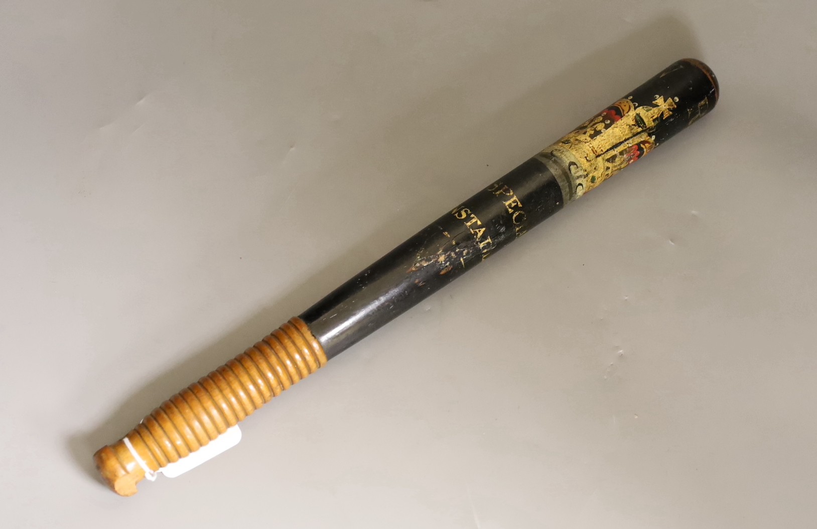 A Victorian painted, ‘special constable’ truncheon, 43cm long